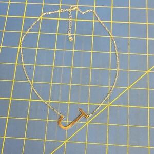 Initial J Gold Tone 18" x 3" Extension Necklace